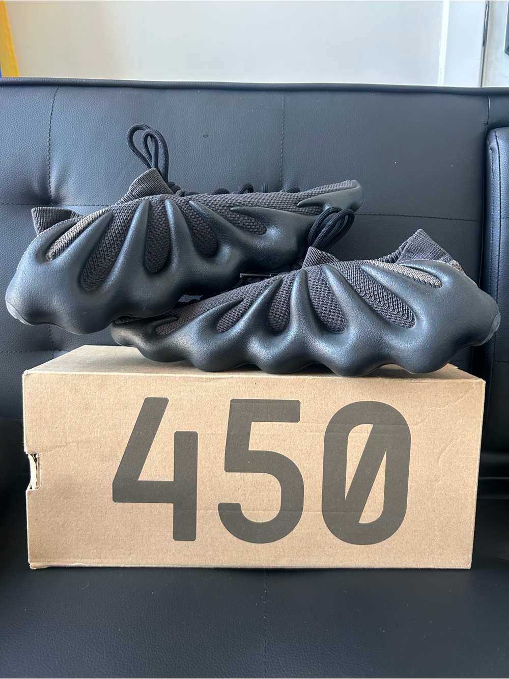 Yeezy 450 Core Black Slip-On Sneakers